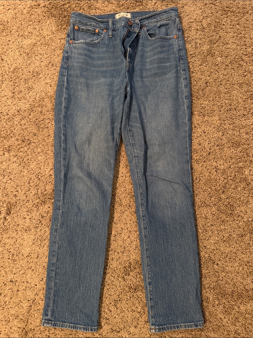 Women’s Straight-Leg High-Rise Jeans in Medium Blue